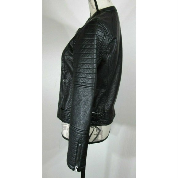 Cupcakes and Cashmere Motorcycle Jacket, Black, Faux leather, Womens Size Small - Picture 5 of 9